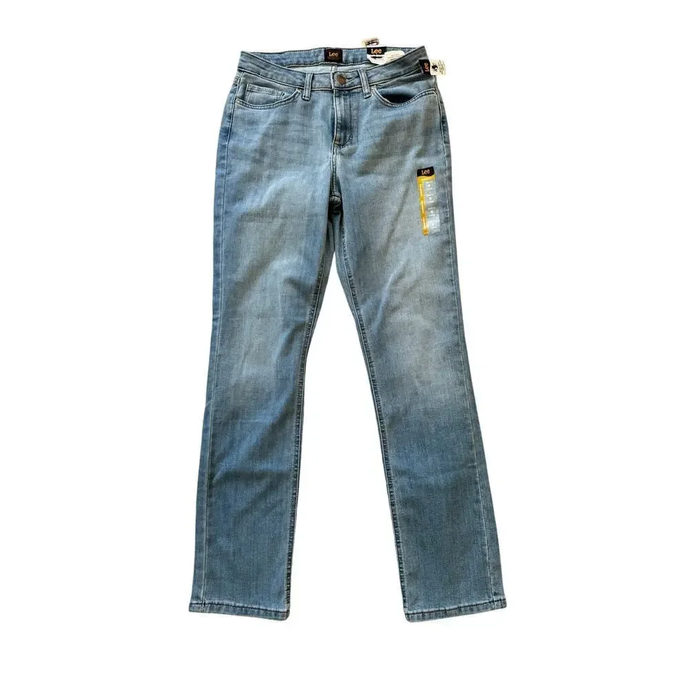 NWT - LEE faded Blue Jeans, size 8 TALL/LONG; straight leg